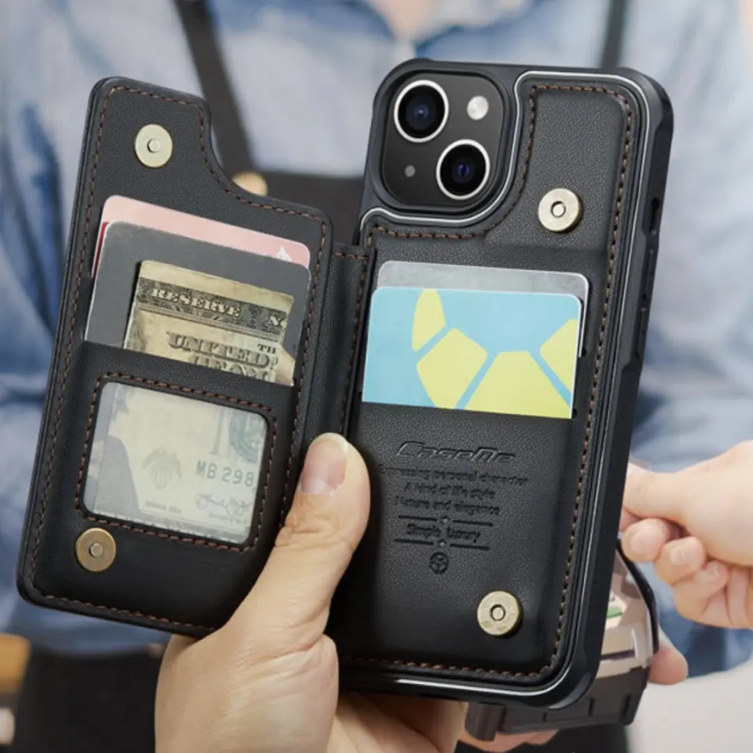 Caseme iPhone 15 Pro Max Wallet Back Cover - Zwart - afbeelding 6 van 6