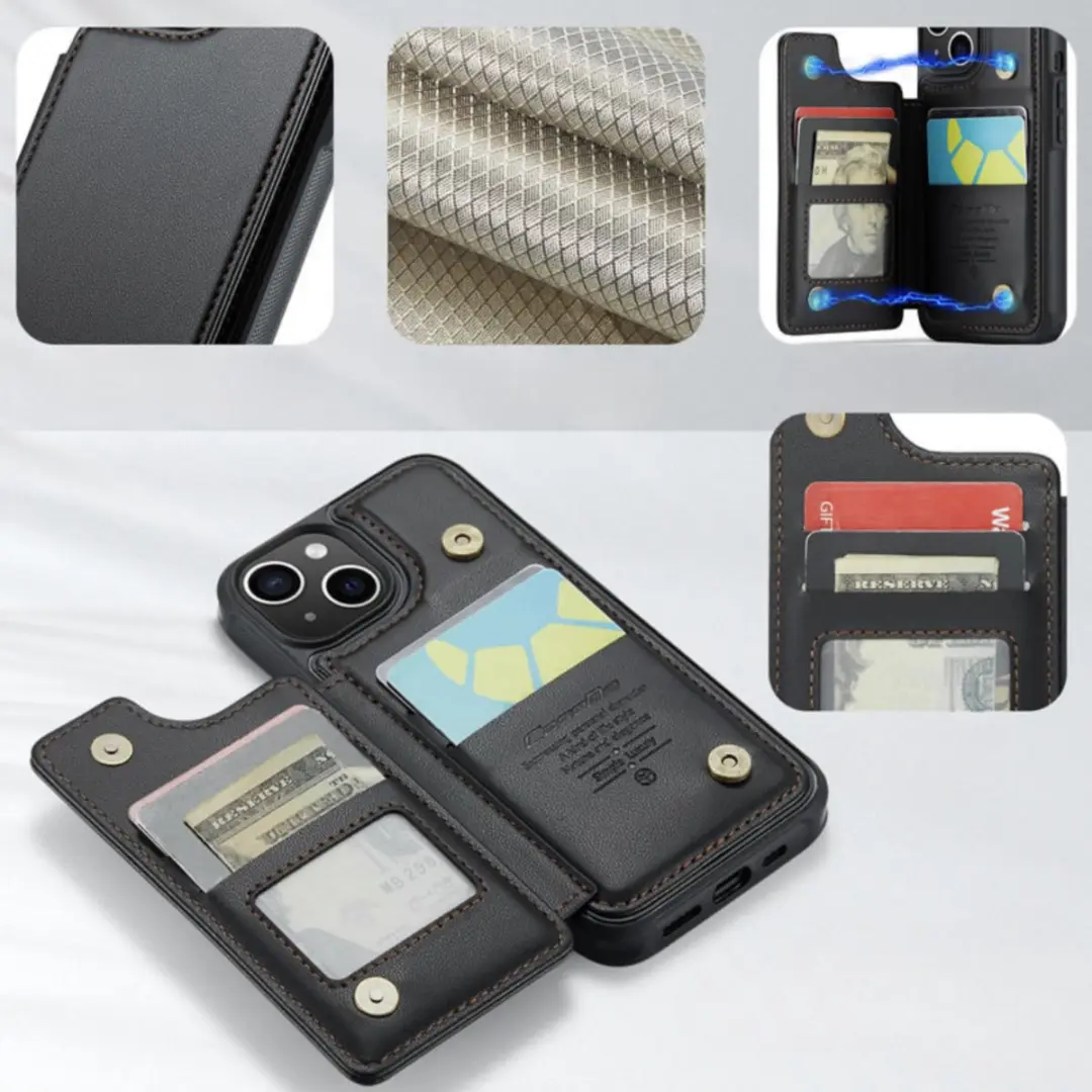 Caseme iPhone 15 Pro Max Wallet Back Cover - Zwart