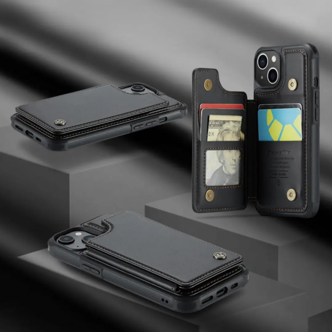 Caseme iPhone 15 Pro Max Wallet Back Cover - Zwart