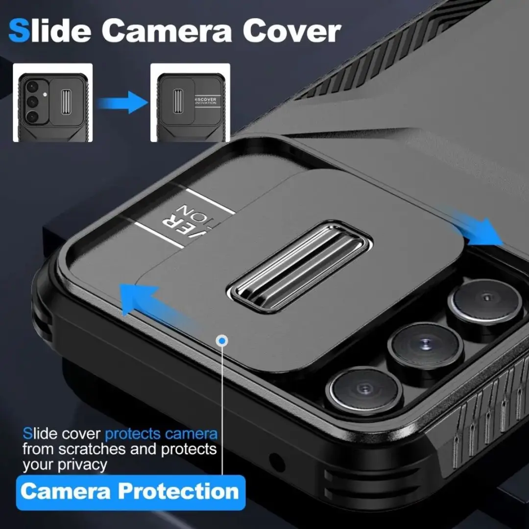 Selected Hoesje Samsung Galaxy A54 Back Cover - Camera Slider - Zwart