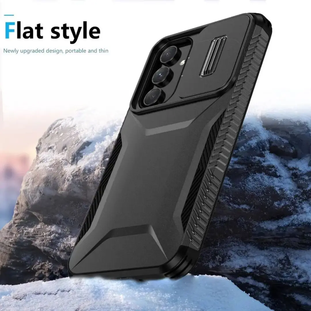 Selected Hoesje Samsung Galaxy A54 Back Cover - Camera Slider - Zwart