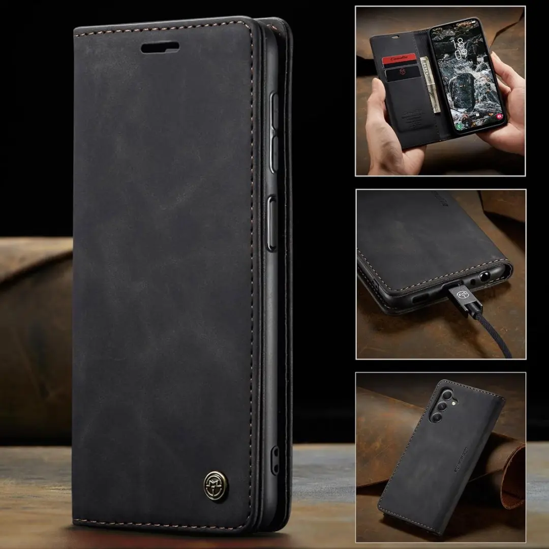 Caseme Wallet Book Case Samsung Galaxy S23 FE - PU Leer Zwart - afbeelding 6 van 6
