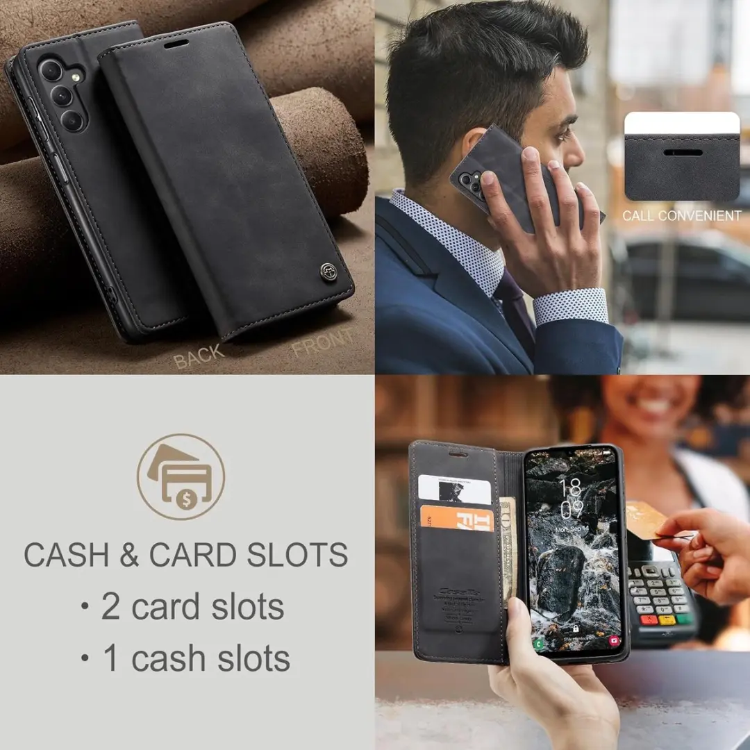 Caseme Wallet Book Case Samsung Galaxy S23 FE - PU Leer Zwart