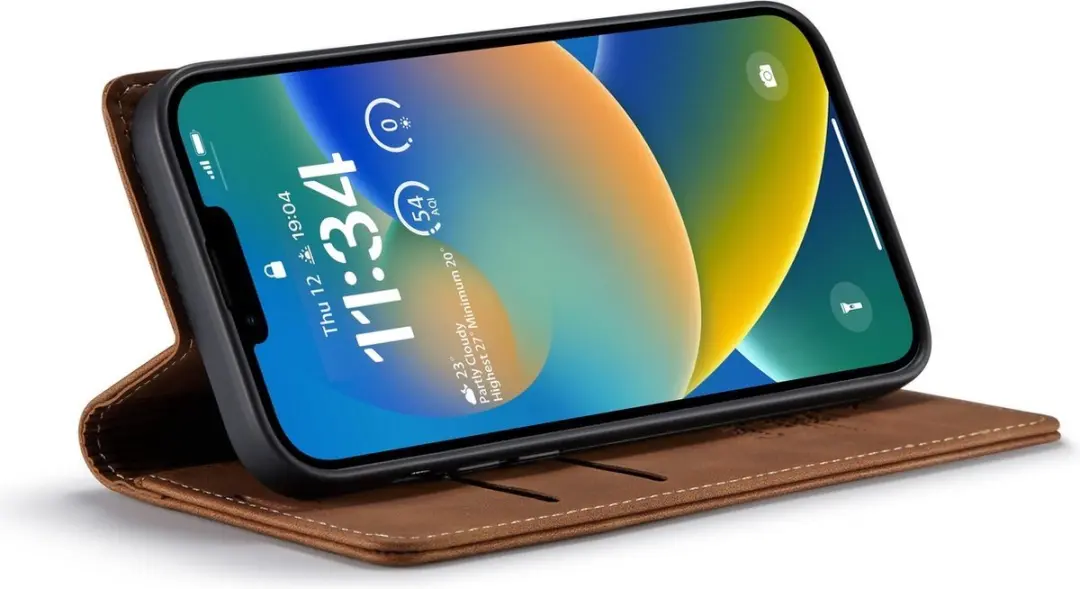 Caseme Wallet Book iPhone 15 Hoesje - Cognac Bruin - afbeelding 6 van 6