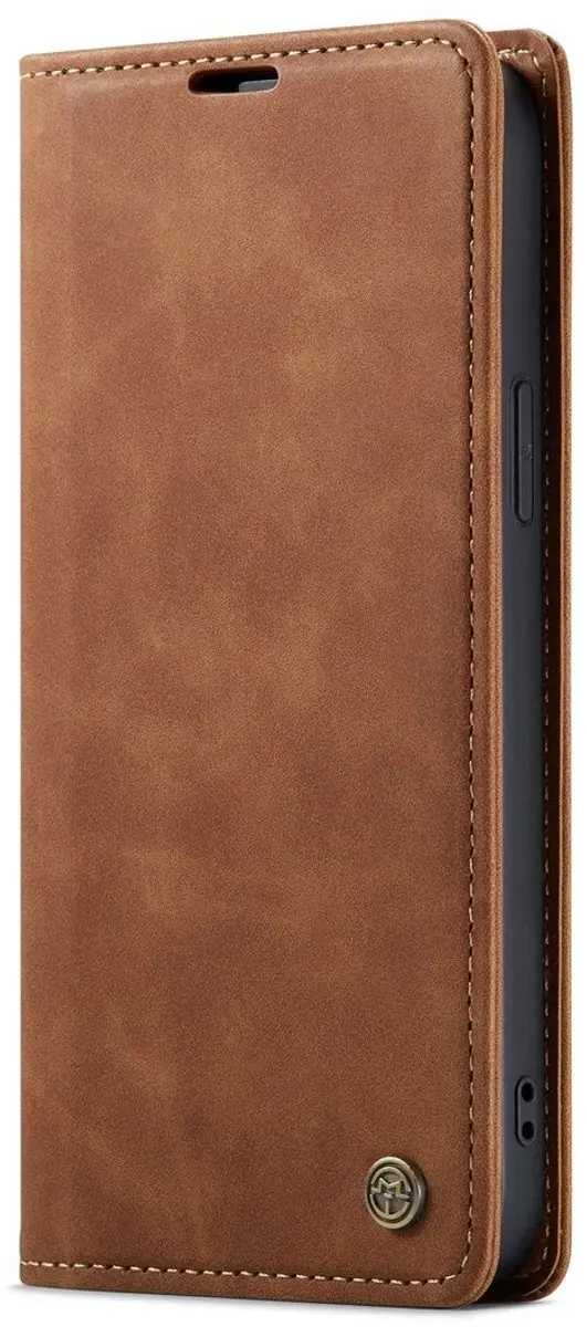 Caseme Wallet Book iPhone 15 Hoesje - Cognac Bruin