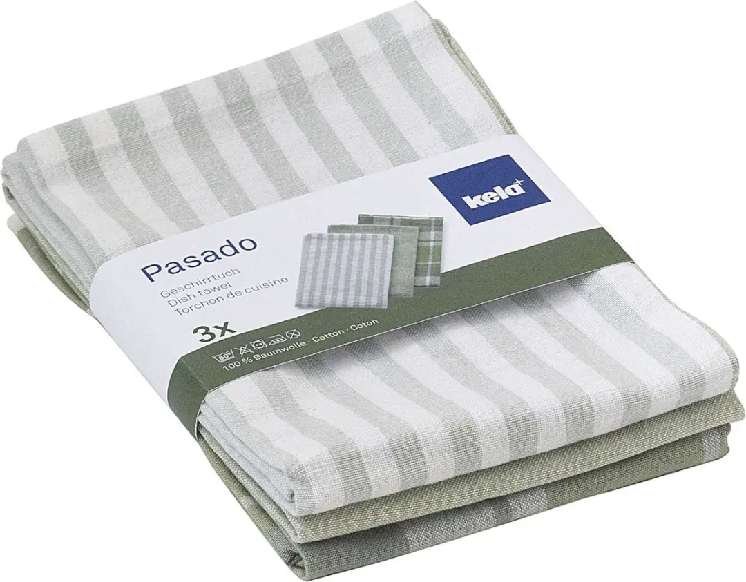 Kela Theedoek Set 12 Stuks - 65x45cm Groen