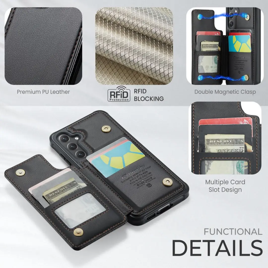 Caseme Telefoonhoesje Samsung Galaxy S24 FE Wallet - Zwart