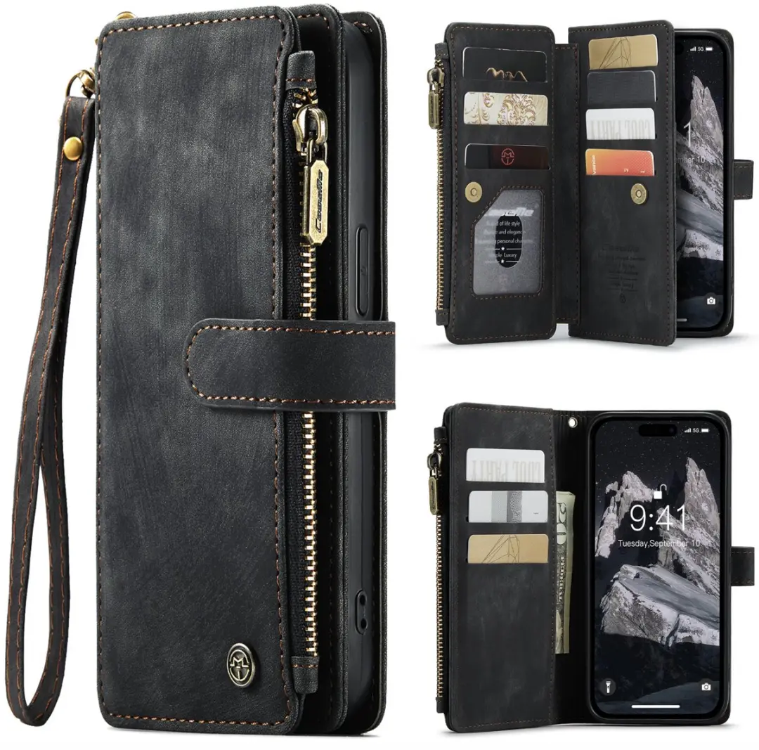 CaseMe iPhone 15 Pro Max Wallet Rits Book Case