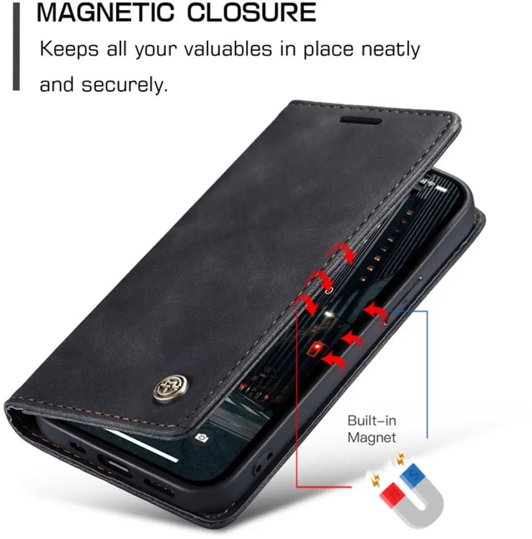 Caseme iPhone 14 Pro Max Wallet Book Case - Zwart