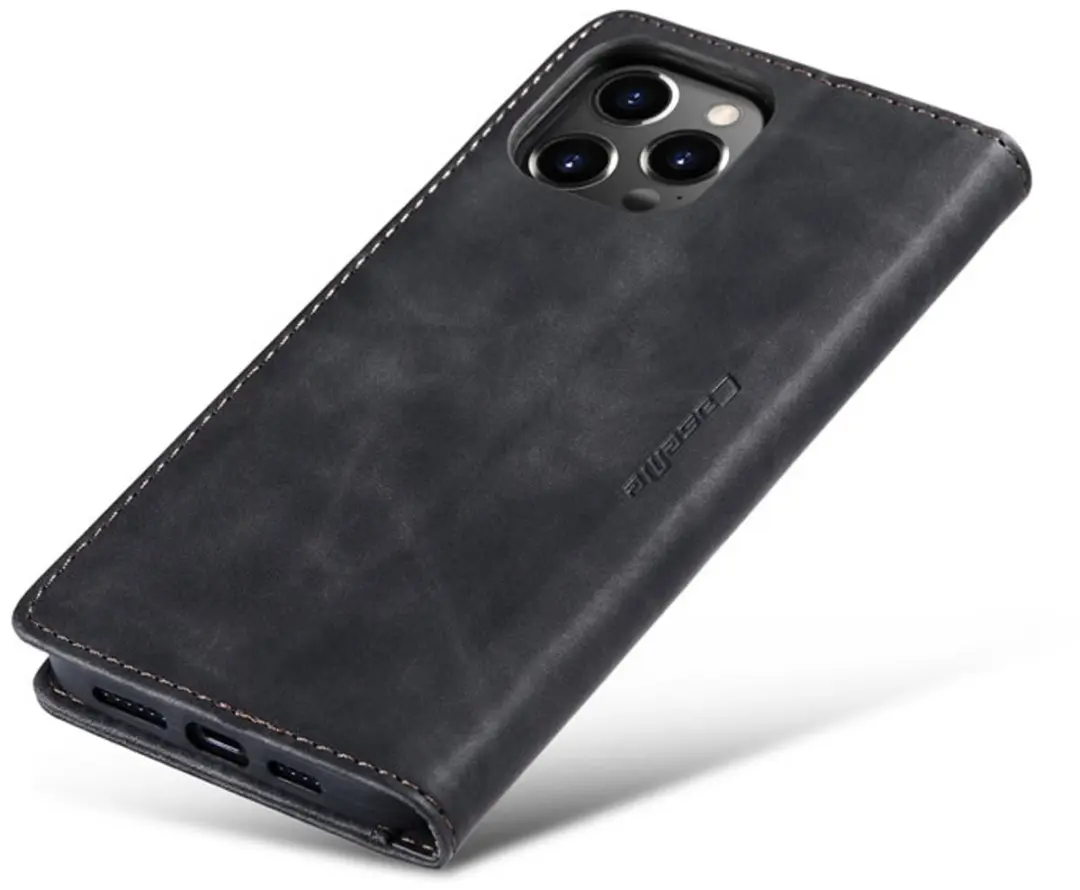 Caseme iPhone 14 Pro Max Wallet Book Case - Zwart