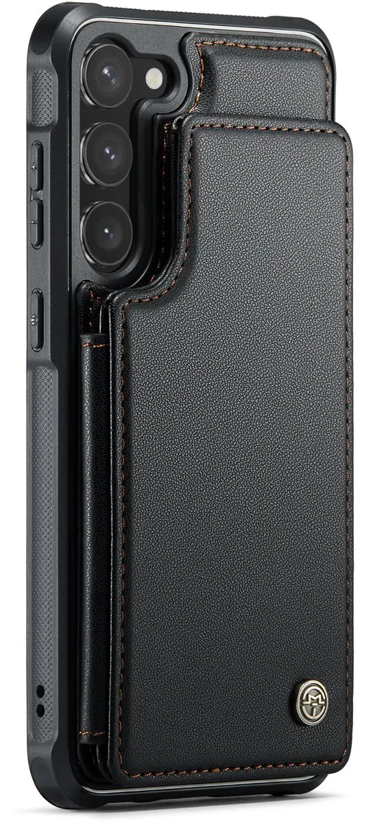 Caseme S23 Wallet Back Cover Telefoonhoesje - Zwart - 4 Pasjes