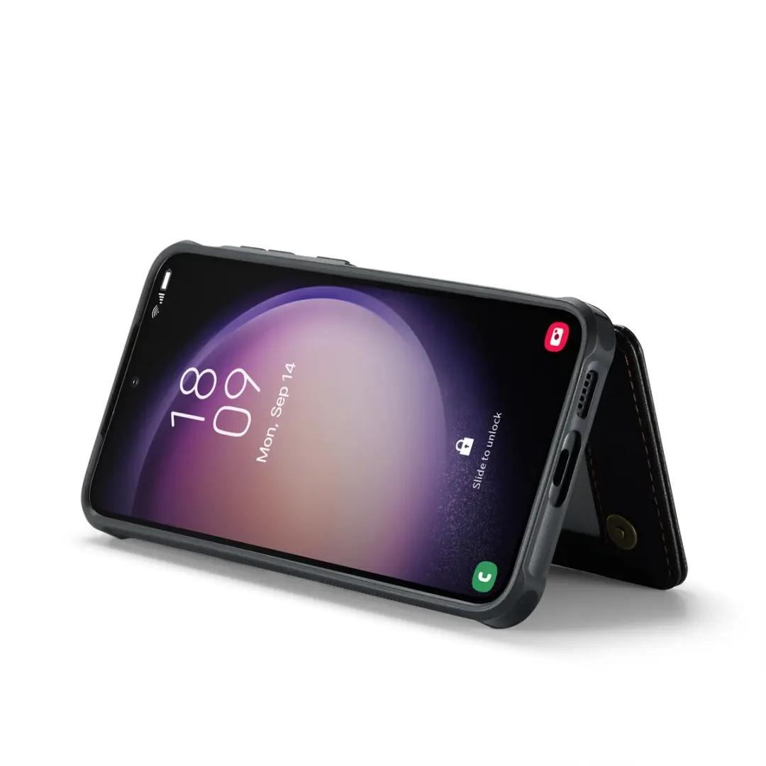 Caseme S23 Wallet Back Cover Telefoonhoesje - Zwart - 4 Pasjes
