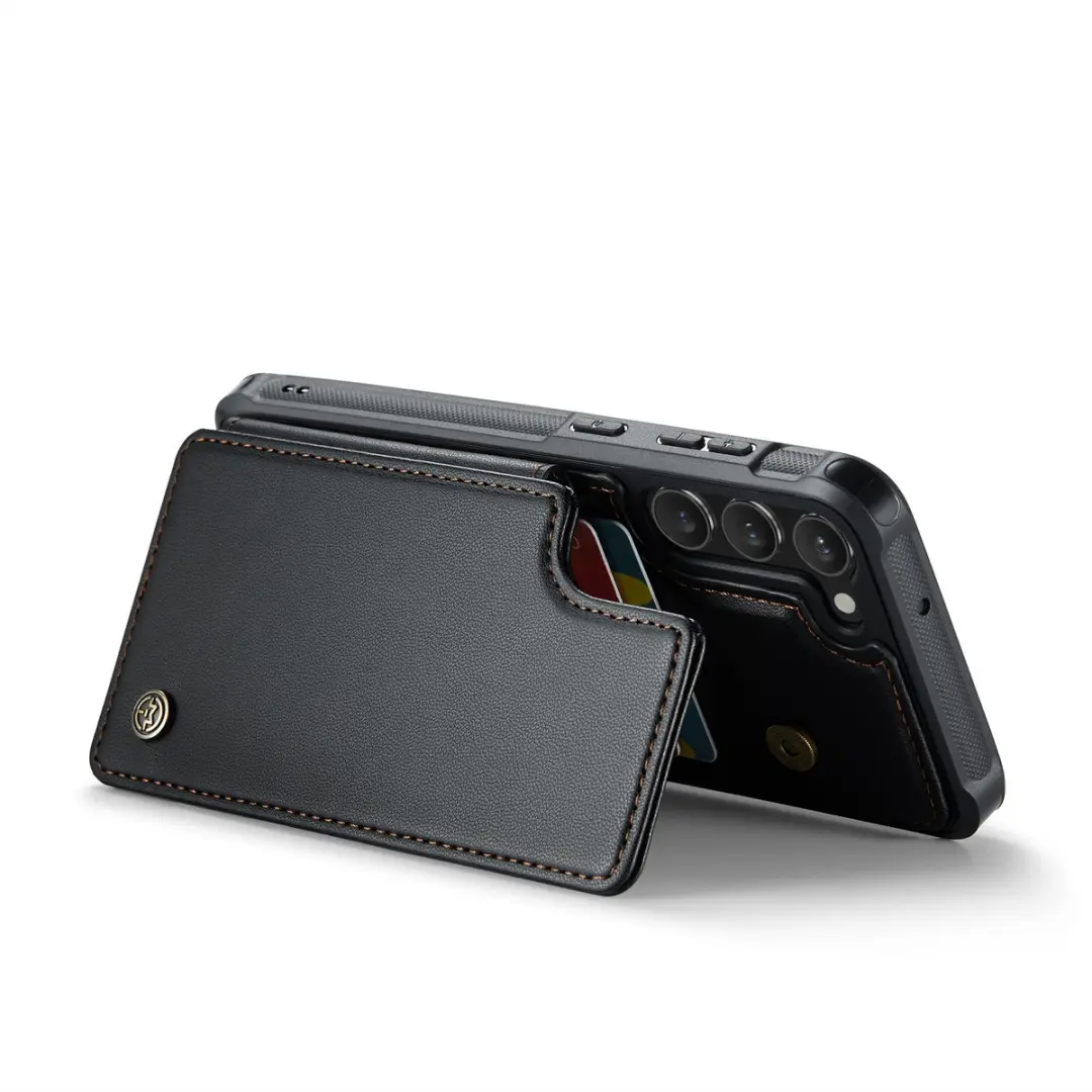 Caseme S23 Wallet Back Cover Telefoonhoesje - Zwart - 4 Pasjes - afbeelding 6 van 6