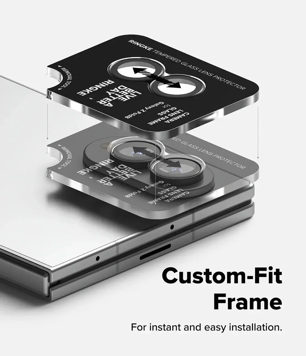 Ringke Frame Glass Camera Beschermer Zwart - 2 Stuks - afbeelding 6 van 6
