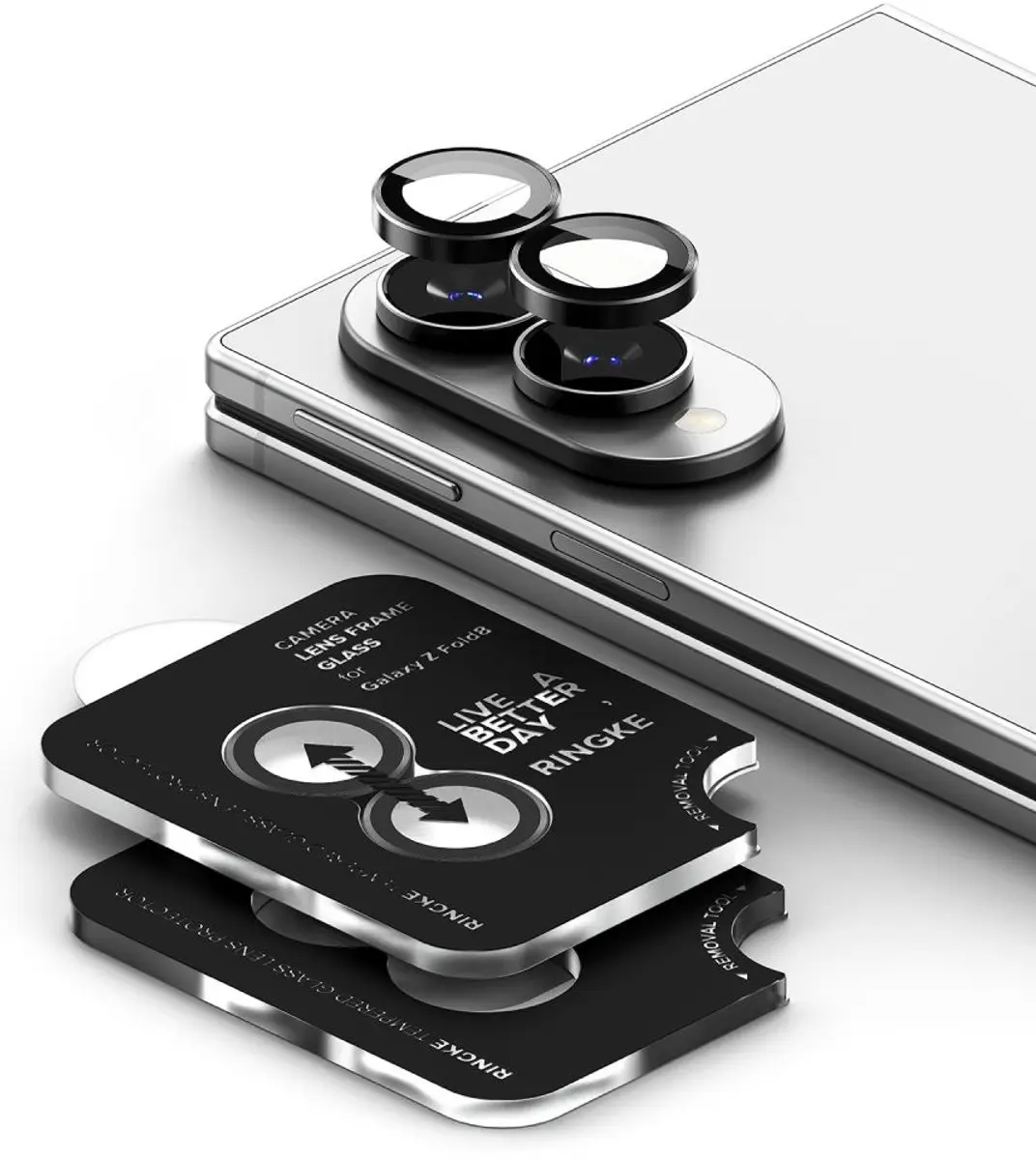Ringke Frame Glass Camera Beschermer Zwart - 2 Stuks
