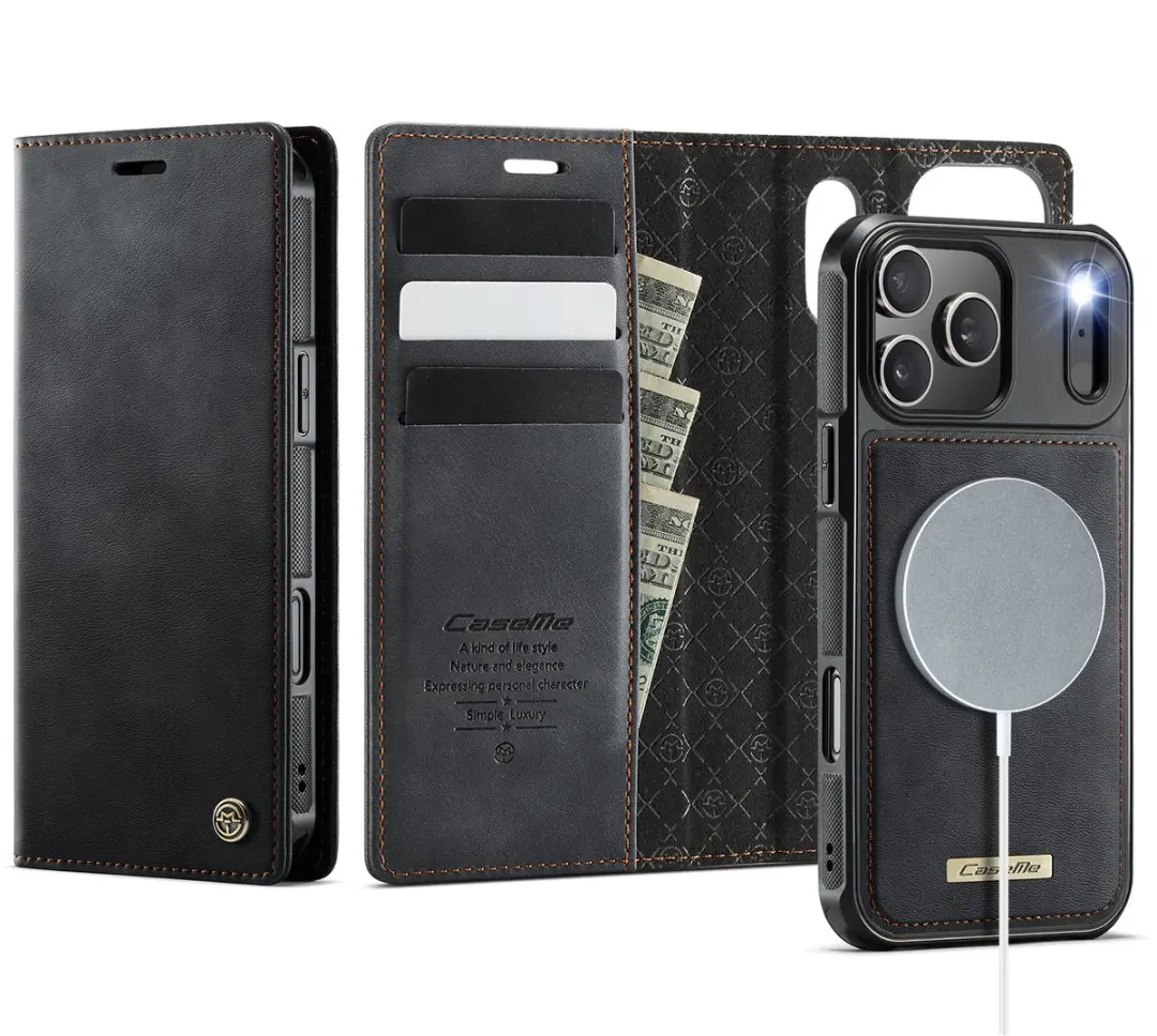 Caseme Telefoonhoesje iPhone 17 Pro Max - 3 Pasjes - Zwart