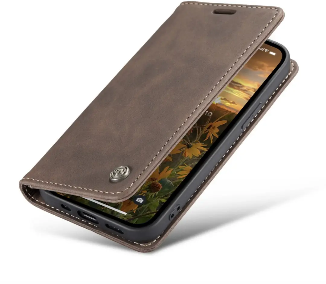 Caseme Wallet Book iPhone 14 Pro - Donkerbruin