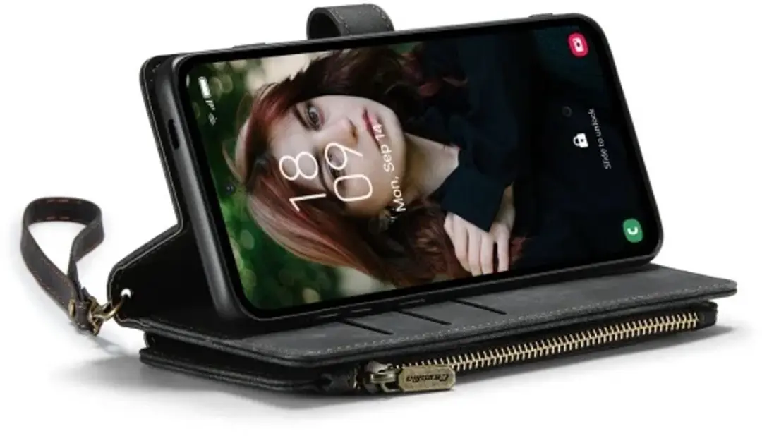 Caseme Hoesje iPhone 17 Vintage Wallet Book - Zwart