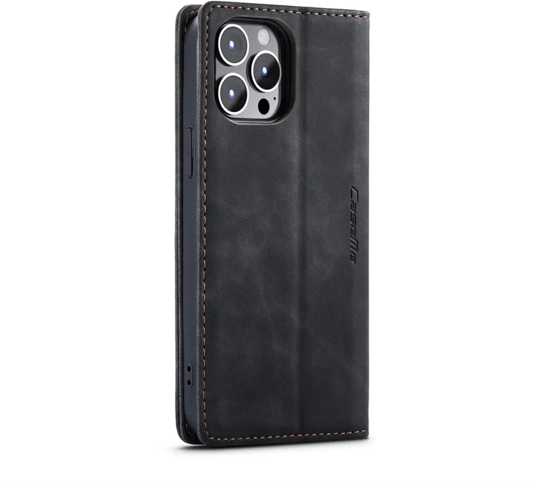 CaseMe iPhone 15 Pro Max Wallet Book - PU Leer Zwart