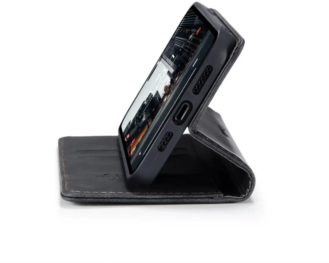 CaseMe iPhone 15 Pro Max Wallet Book - PU Leer Zwart