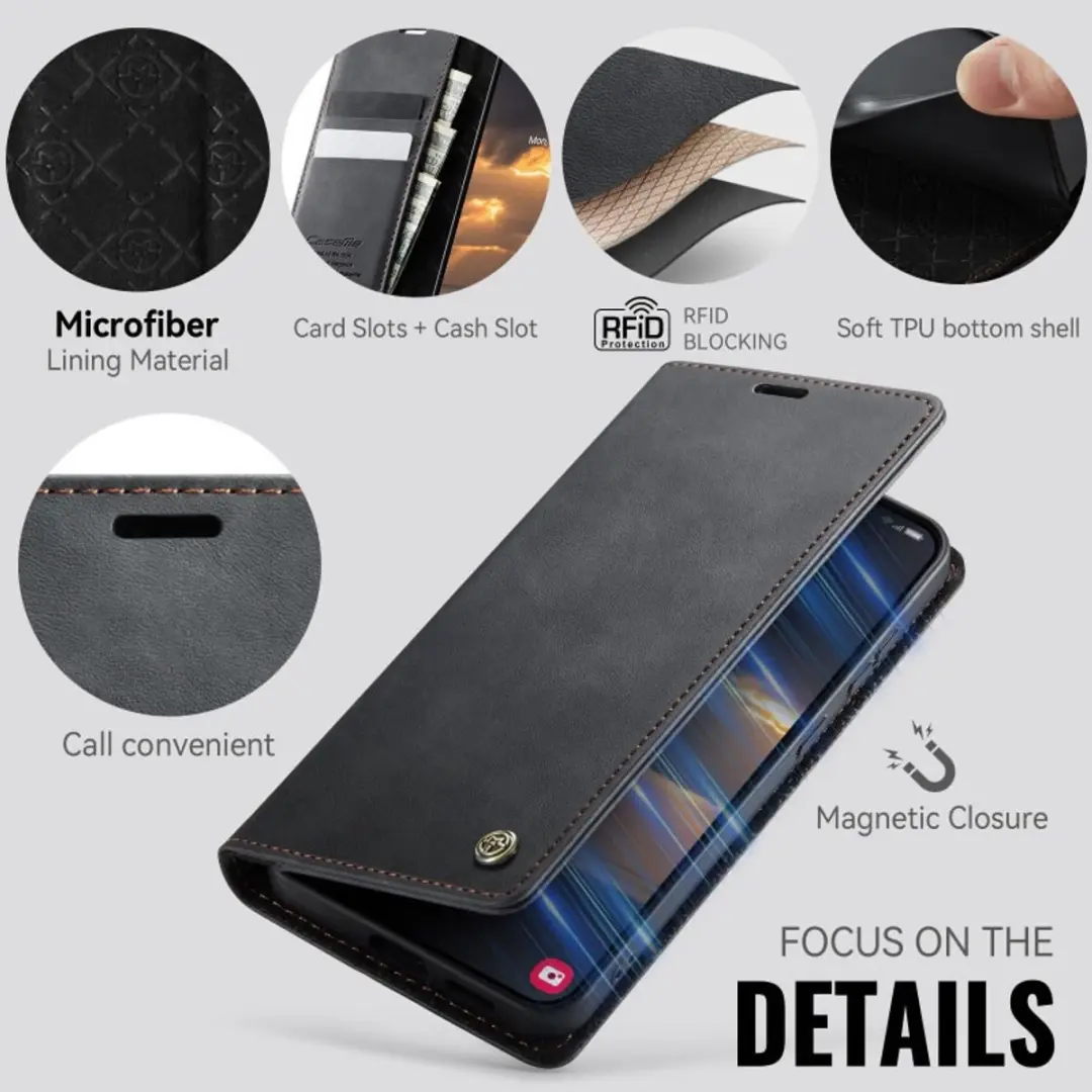 CaseMe Telefoonhoesje Samsung Galaxy S24 Plus Wallet Book - Zwart
