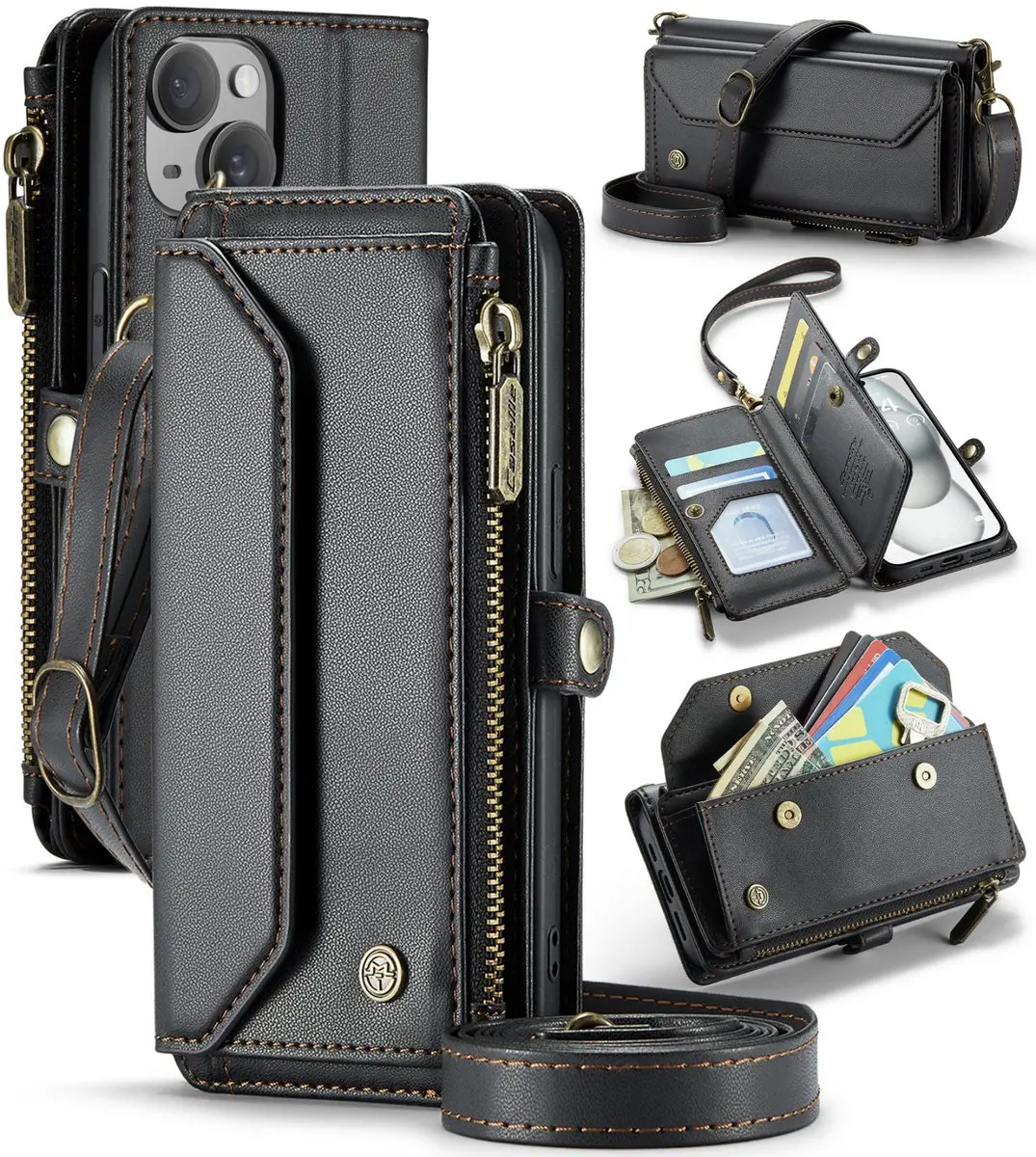 CaseMe iPhone 15 Plus Wallet Book Hoesje