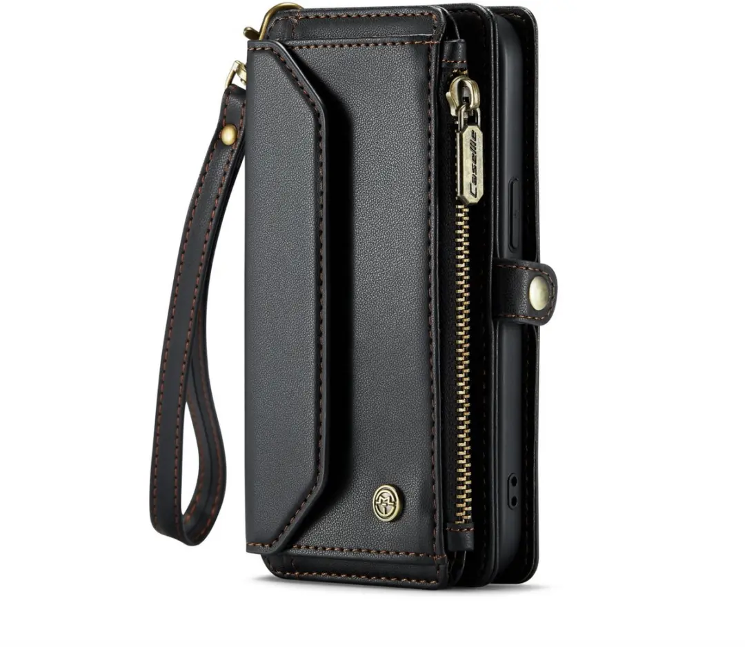 CaseMe iPhone 15 Plus Wallet Book Hoesje - 7 Pasjes - Zwart