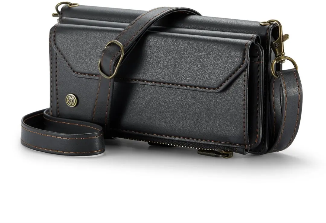 CaseMe iPhone 15 Plus Wallet Book Hoesje - 7 Pasjes - Zwart - afbeelding 6 van 6