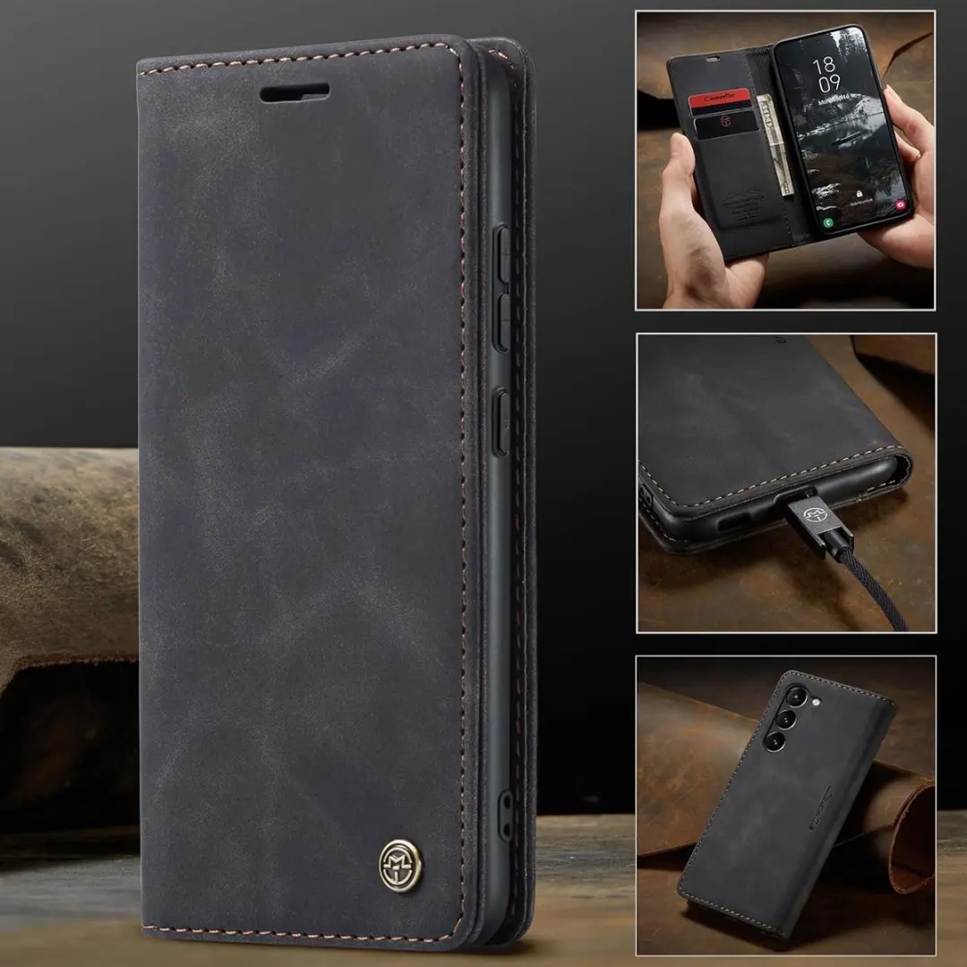 Caseme Wallet Book Case Samsung Galaxy S23 - Zwart - afbeelding 6 van 6