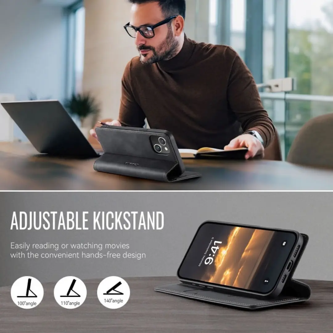 Caseme iPhone 15 Plus Wallet Book Hoesje - Zwart