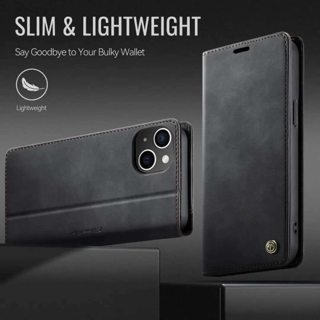 Caseme iPhone 15 Plus Wallet Book Hoesje - Zwart