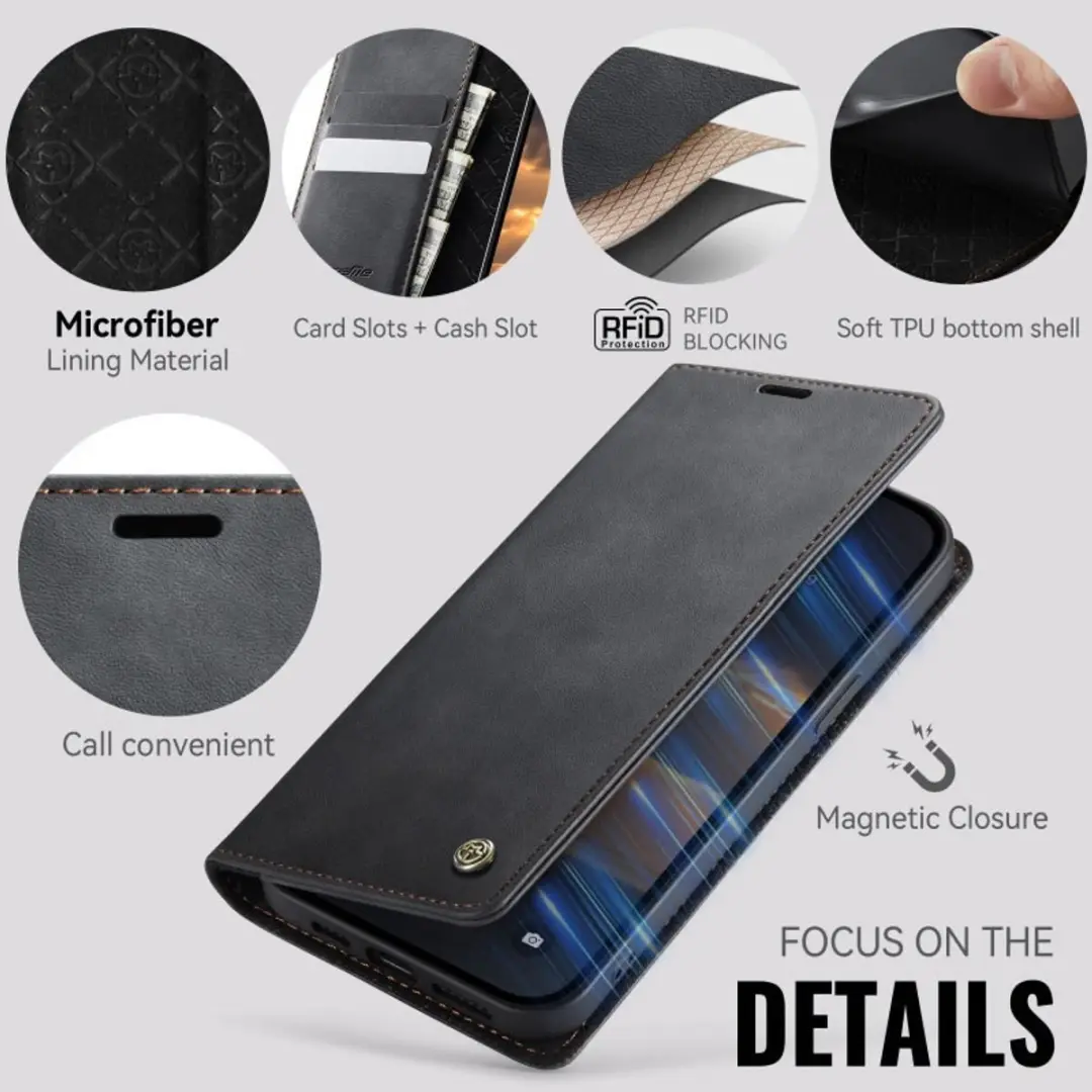 Caseme iPhone 15 Plus Wallet Book Hoesje - Zwart