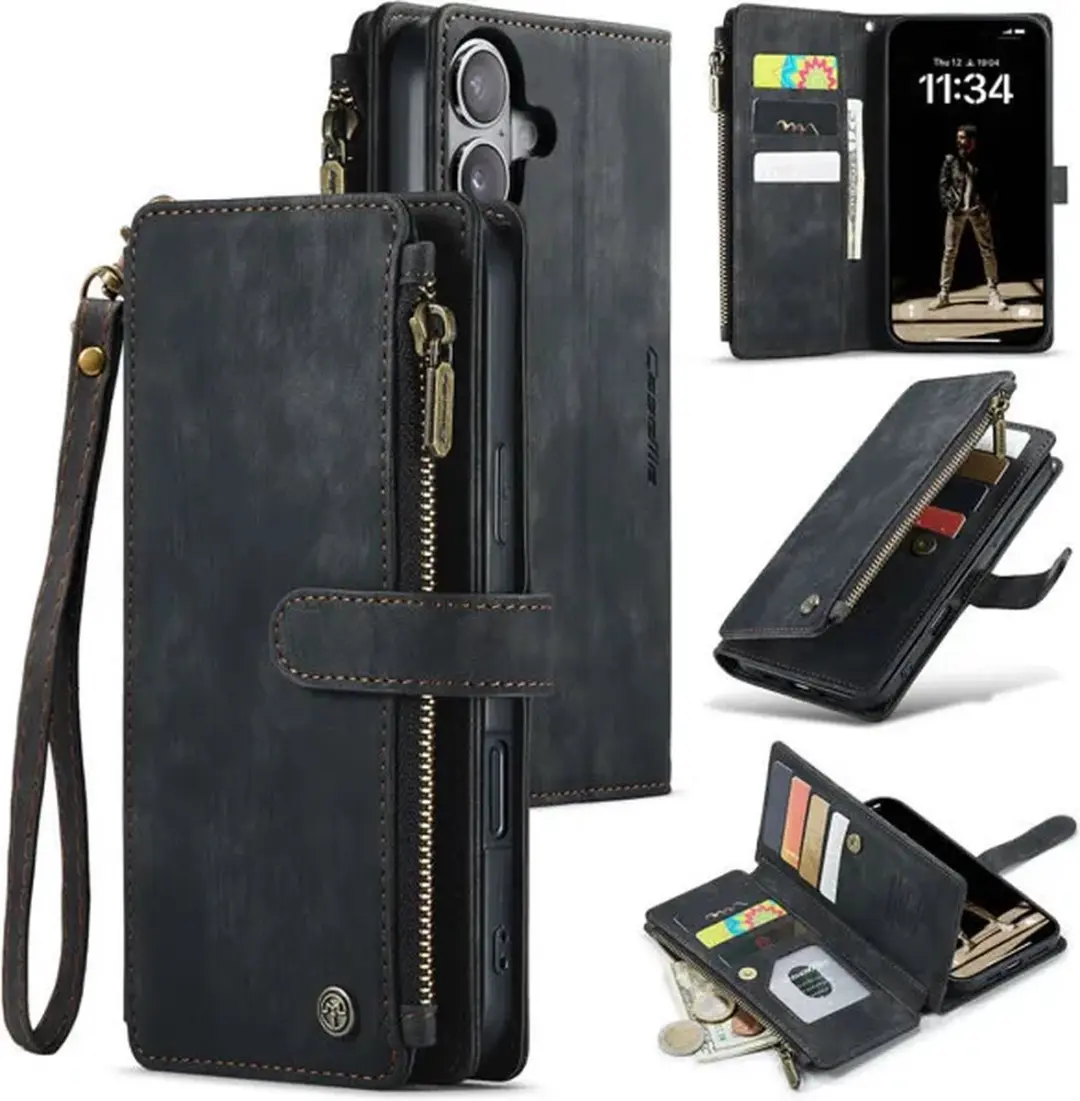CaseMe Hoesje iPhone 16 Vintage Wallet Book
