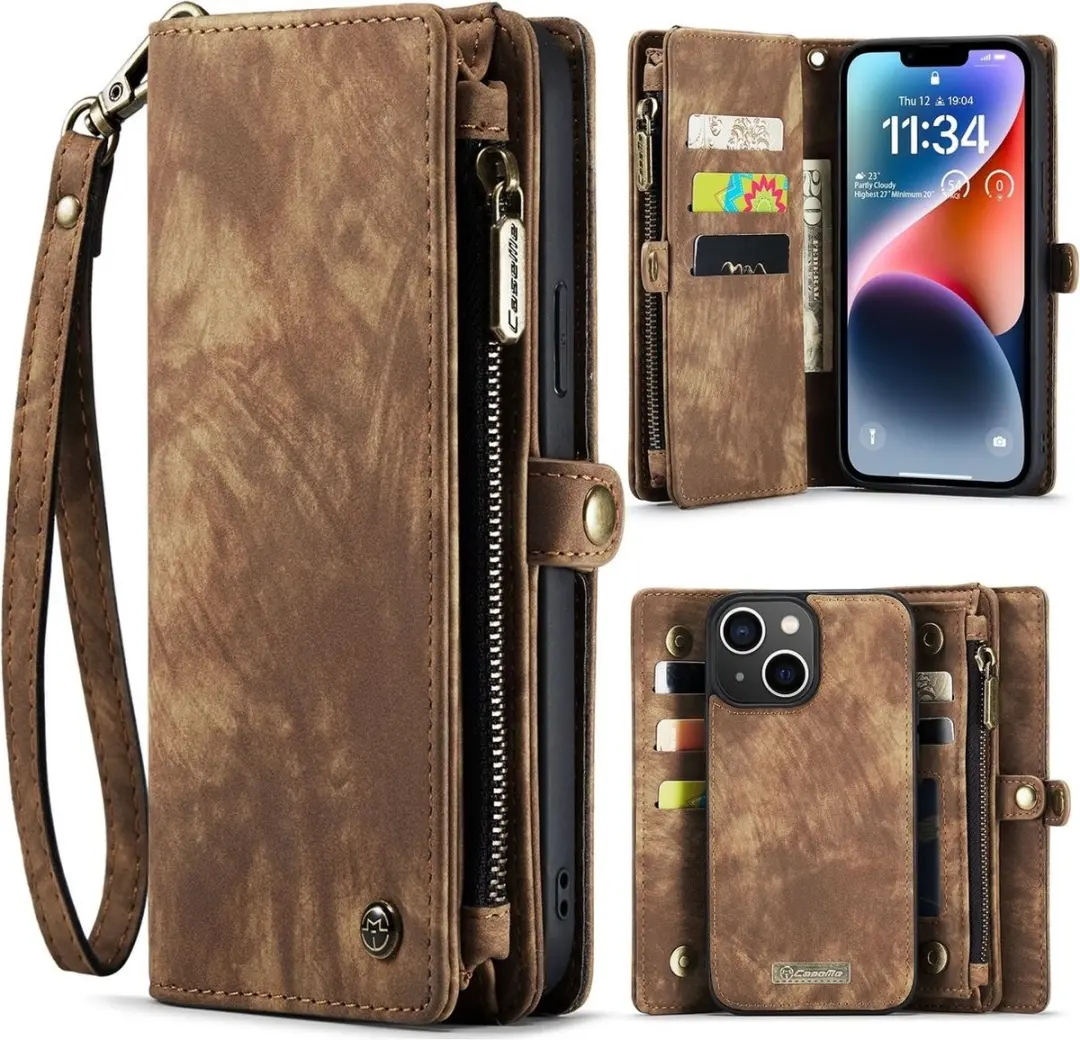 CaseMe iPhone 15 Wallet Rits Book Case