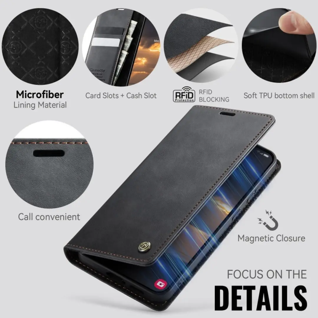 Caseme Wallet Book Case Samsung Galaxy S23 - Zwart - afbeelding 6 van 6
