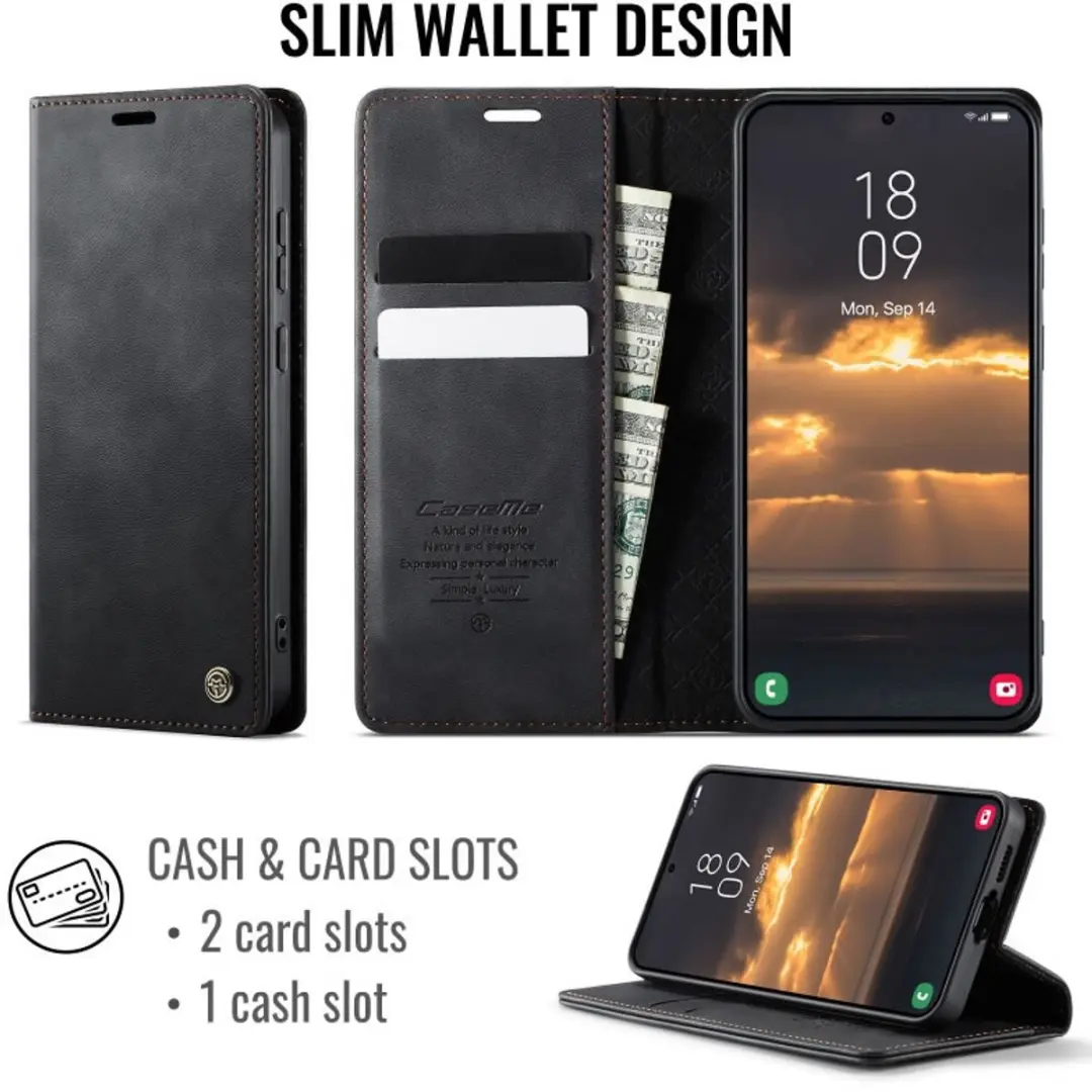 Caseme Wallet Book Case Samsung Galaxy S23 - Zwart