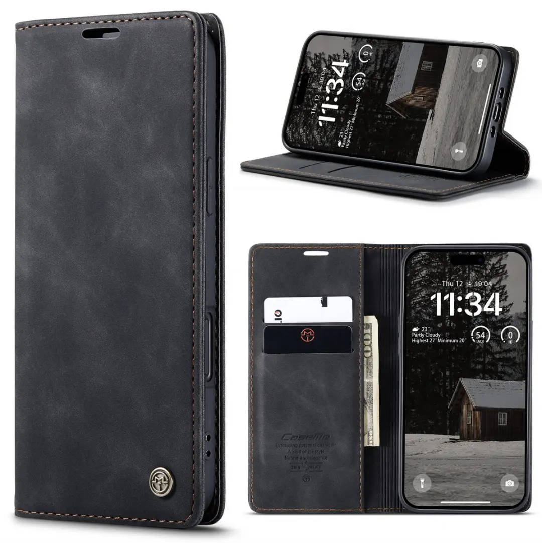 CaseMe iPhone Air Wallet Book Case - Zwart