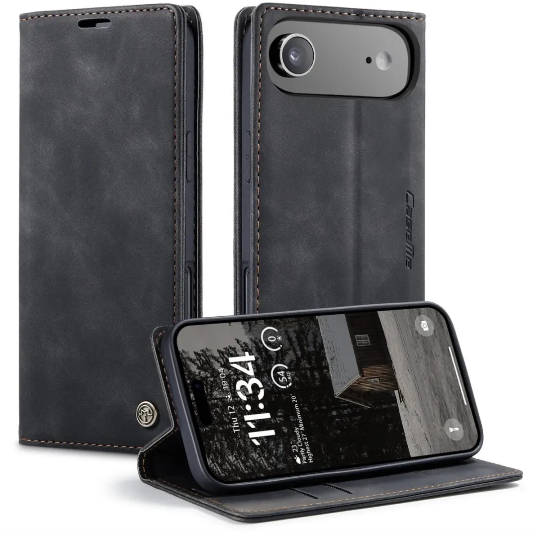 CaseMe iPhone Air Wallet Book Case - Zwart - afbeelding 6 van 6