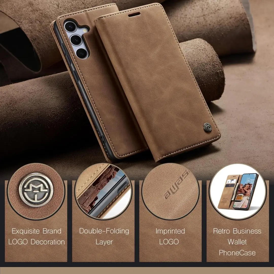 CaseMe Wallet Bookhoes Samsung Galaxy S24/S25 - Bruin