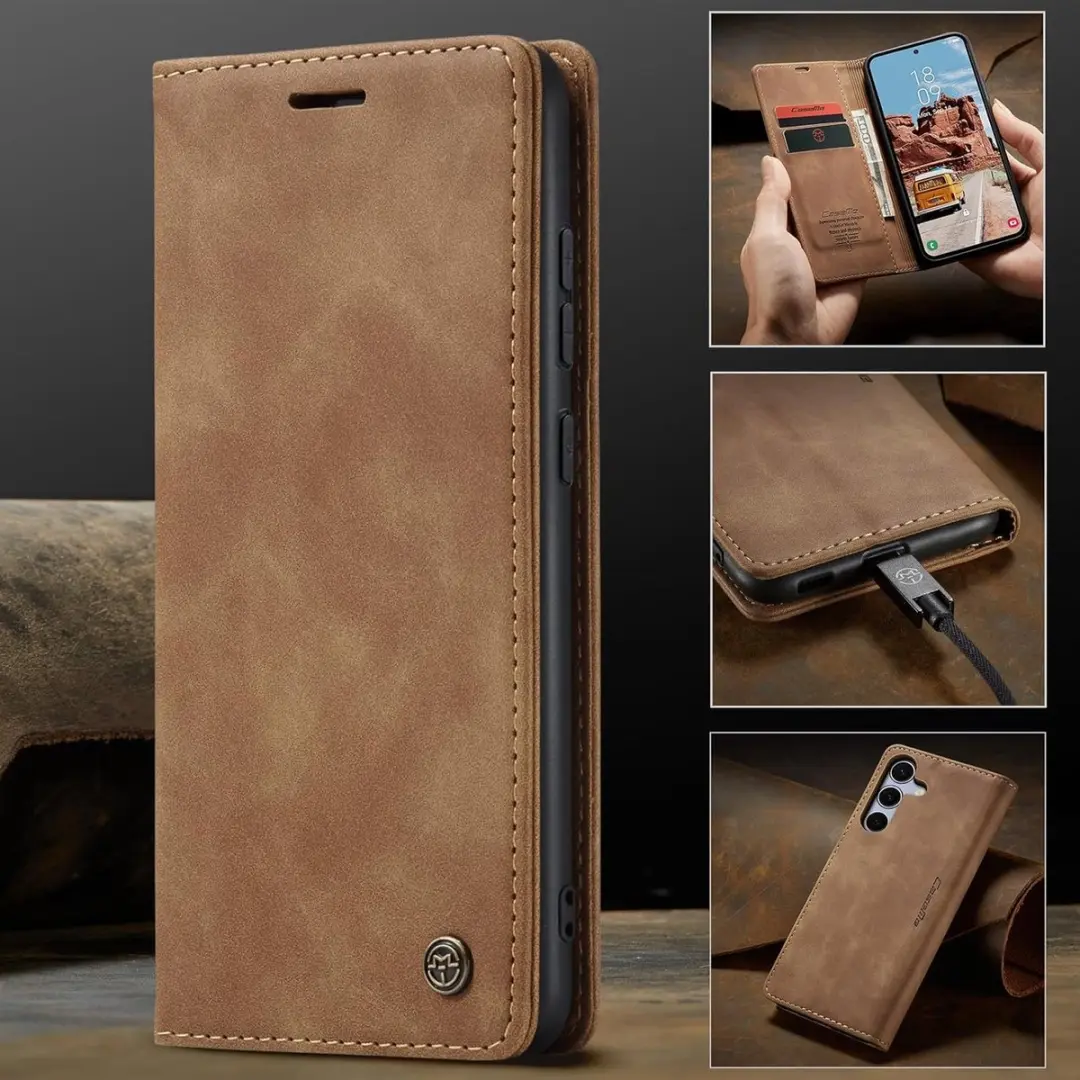 CaseMe Wallet Bookhoes Samsung Galaxy S24/S25 - Bruin