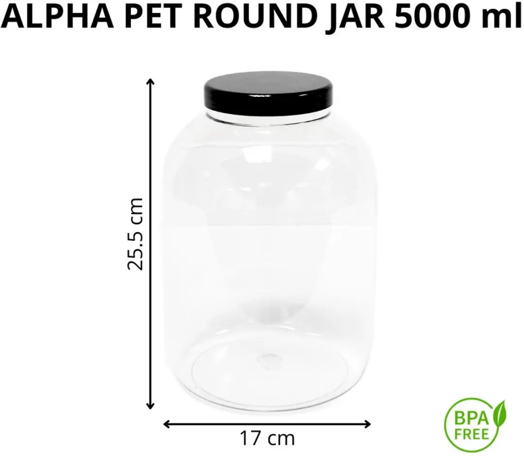 Alpha Packaging Ronde Pot 5000ml - 4 Stuks - PET - Voedselveilig