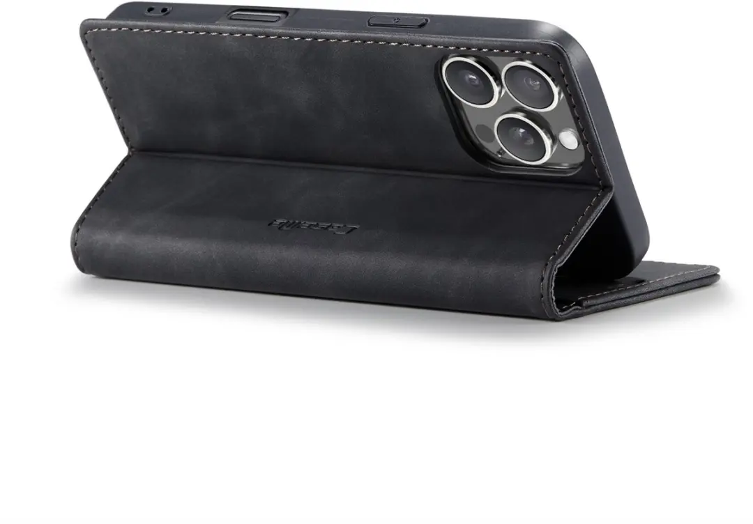 Caseme iPhone 16 Pro Wallet Book Hoesje - Zwart