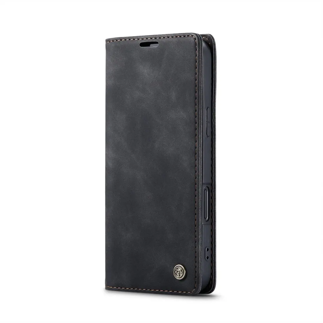 Caseme iPhone 16 Pro Wallet Book Hoesje - Zwart