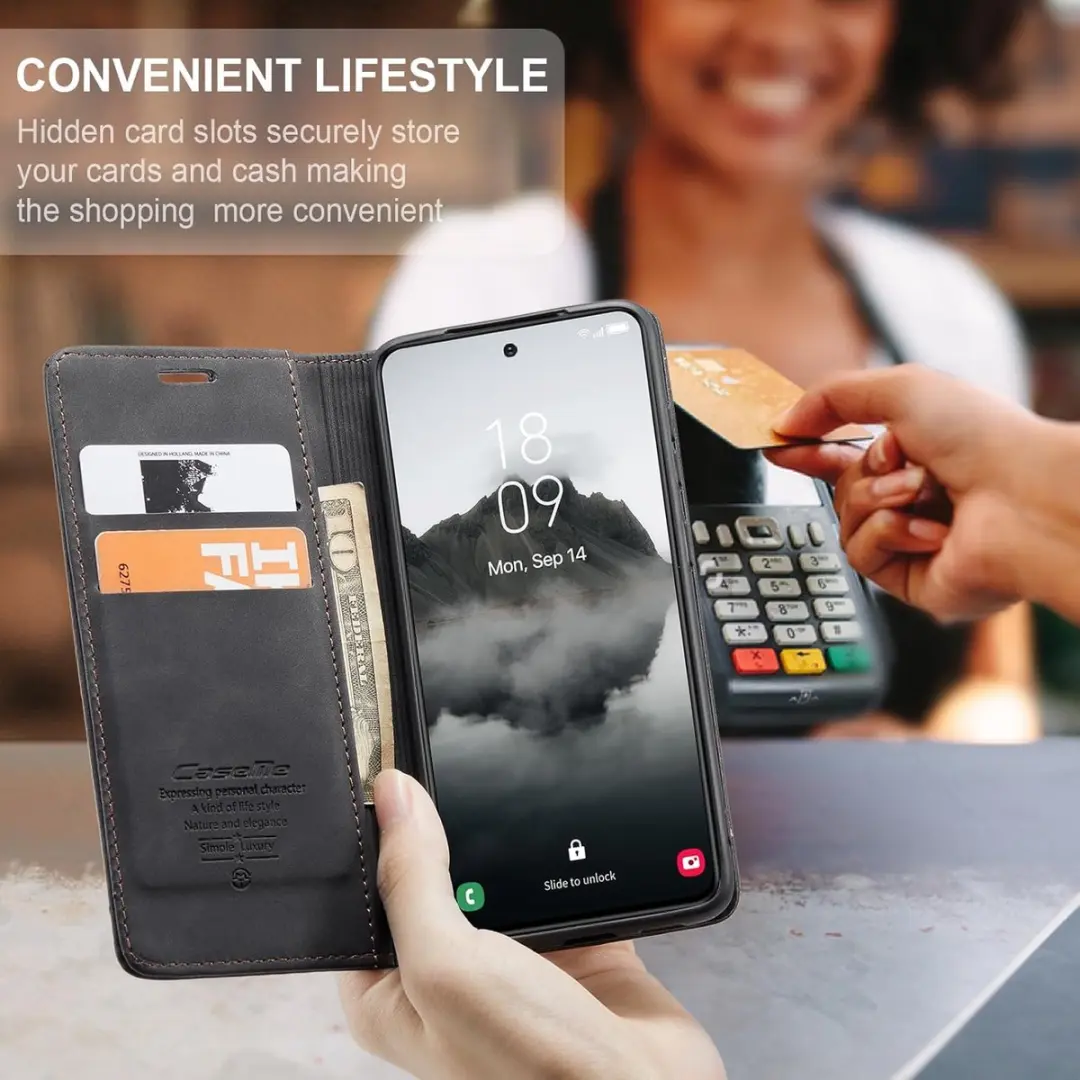 CaseMe Telefoonhoesje Samsung Galaxy S24 Plus Wallet Book - Zwart