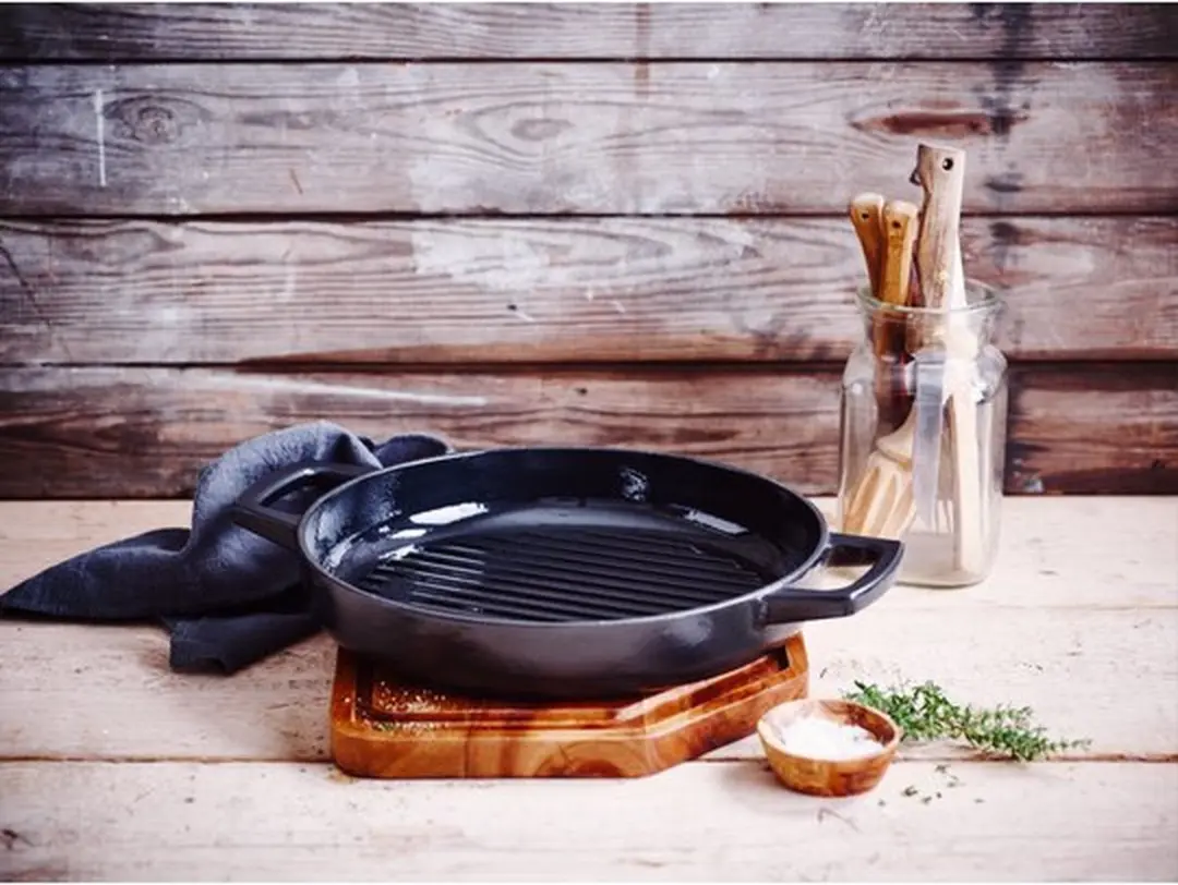 Alva Grillpan Nori Gietijzer 28cm - Zwart
