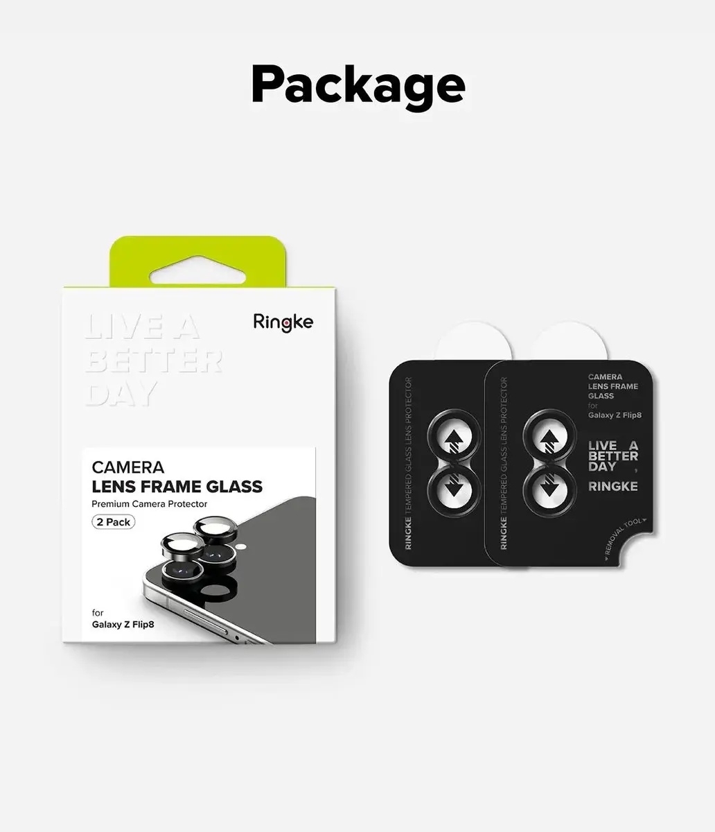 Ringke Frame Glass Camera Beschermer Zwart - 2 Stuks - afbeelding 6 van 6