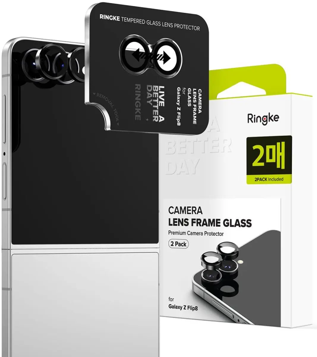 Ringke Frame Glass Camera Beschermer Zwart
