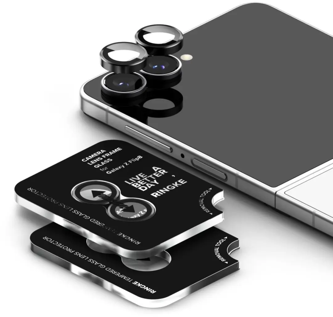 Ringke Frame Glass Camera Beschermer Zwart - 2 Stuks