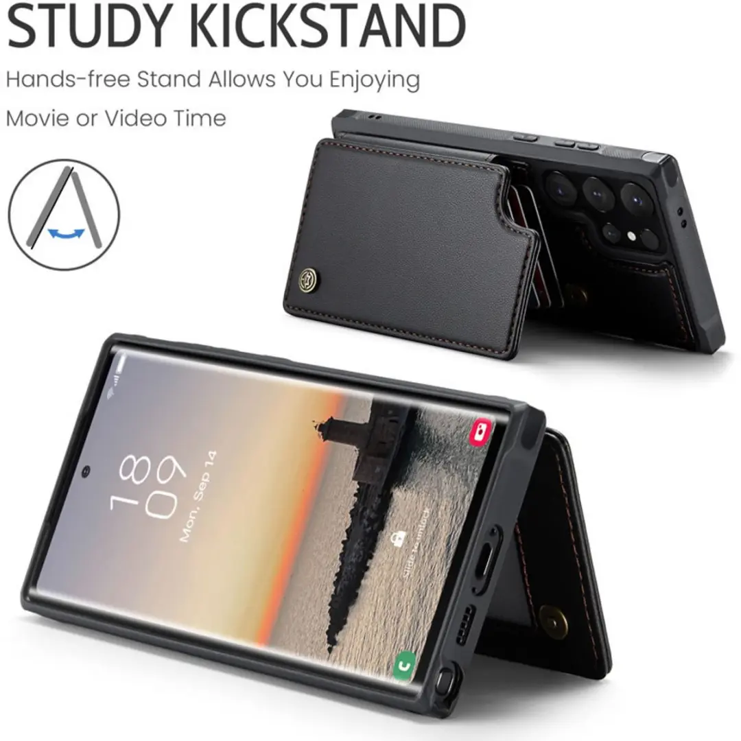 Caseme Telefoonhoesje Samsung Galaxy S24 Ultra Wallet - PU Leer Zwart