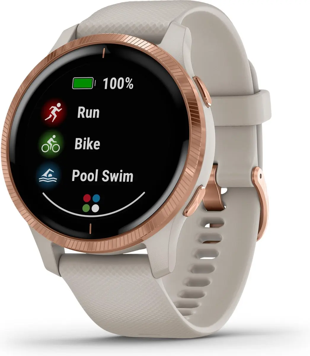 Garmin Venu Health Smartwatch - 43mm - Beige/Rosegoud